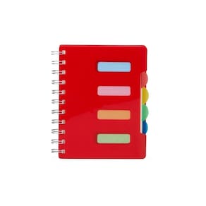 Caderno Pequeno Com Divisórias Espiral Anotações Pauta Vermelho