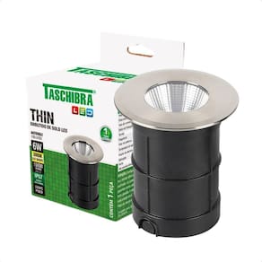 Embutido De Solo Led Taschibra Thin 6w Redondo Bivolt Prata