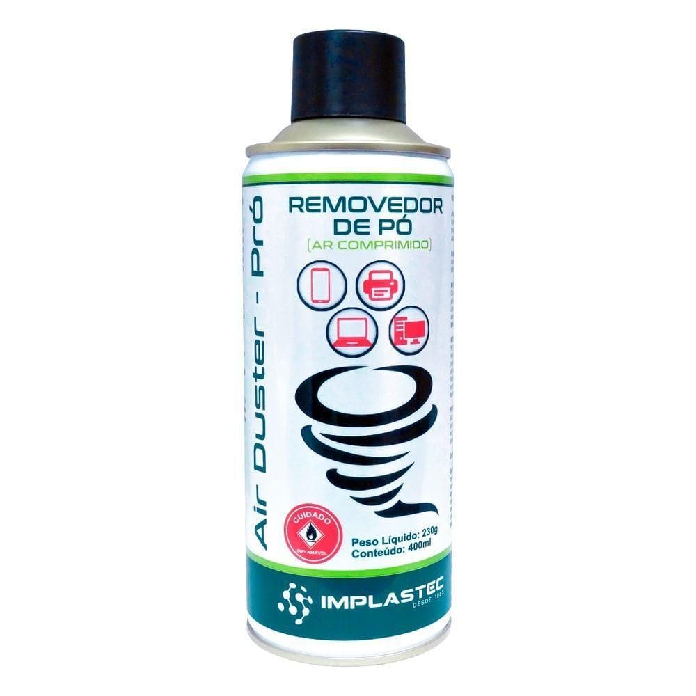 Ar Comprimido Aerossol Implastec Air Duster Pro 400ml 230g , Removedor De Pó
