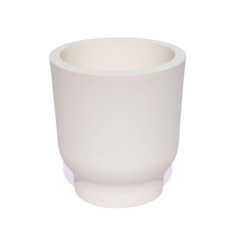 Vaso Decorativo Garrafa Invertida Lisa 8cm Cimento Artesanal Branco