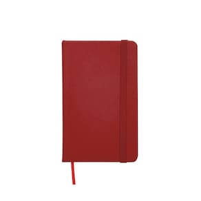 Caderneta Tipo Moleskine Anotações 13x8 S Pauta Vermelho