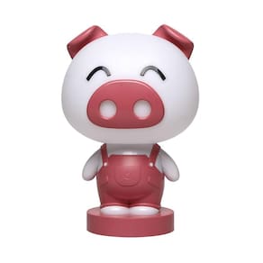 Luminária De Mesa Infantil Taschibra Led Abajur Porquinha Kiki 3w Usb Luz Quente 3000k