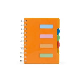 Caderno Pequeno Com Divisórias Espiral Anotações Pauta Laranja