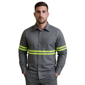 Camisa Antiácido Repelentes Agentes Químicos Cinza