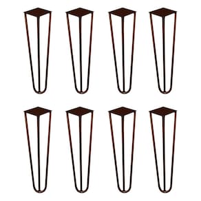 Kit 8 Pés De Metal 30 Cm Mesa De Canto Rack E Puffs Bronze