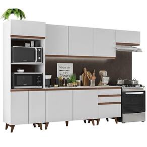 Cozinha Completa Reims com Armário e Balcão Branco Madesa