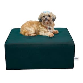 Cama Box Para Cachorro E Pet Quadrado Confortável Com Pés Com Alumínio Matrix -Tecido Maserati Azul