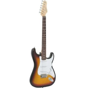 Guitarra Giannini G100 Sunburst Com Escudo Moderno na cor Branco.