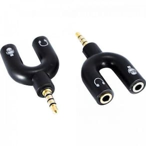 Adaptador P2 4c X 2j2 Estéreo Níquel Adap0066 Preto Storm - Pct - 10 [f002]