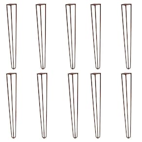 Kit 10 Pés De Metal 60 Cm Legs Mesa De Canto Aparador Bronze