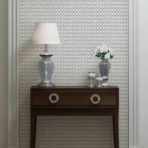 Papel De Parede Struktura Geométrico Branco 45754