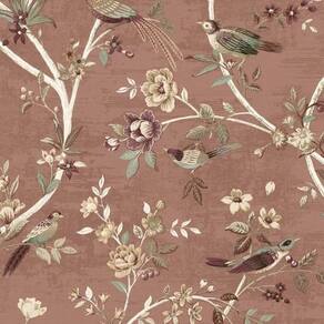 Papel De Parede Thema Folhagem Marrom 28848
