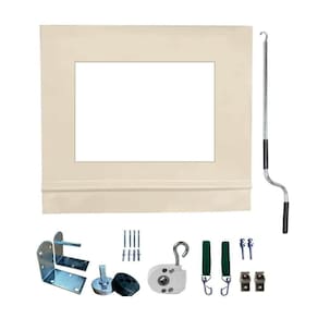 Toldo Cortina Bege C/ Visor - 1,90m X 3,10m - Kit Completo