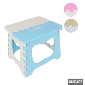 Banqueta de Plástico 29x24cm Dobrável Color - Tudo em Caixa