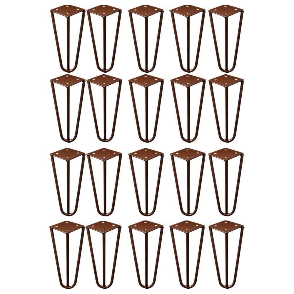 Kit 20 Pés De Metal 15 Cm Legs Mesas De Centro Puffs Bronze