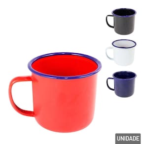 Caneca de Metal 350ml Esmaltada Color - Tudo em Caixa