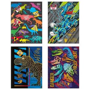 Kit C- 4 Caderno Universitário Raptor Tilibra Capa Dura Brochura - 48 Folhas