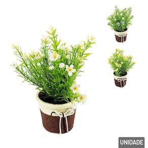 Vaso Decorativo de Plástico 23cm com Planta Color - Tudo em Caixa