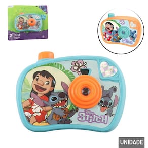 Câmera Fotográfica Infantil Projetora Stitch Color - Tudo em Caixa