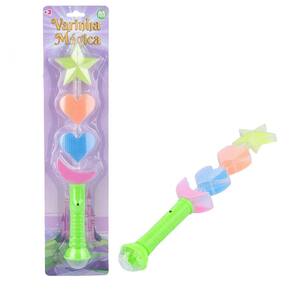 Varinha Mágica de Plástico com LUZ 37cm Colorido - Tudo em Caixa