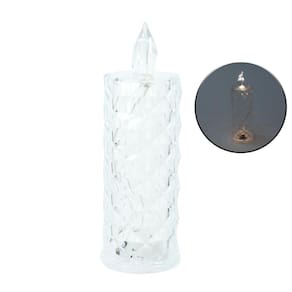 Vela Decorativa de LED 15cm Acrílico Transparente - Tudo em Caixa