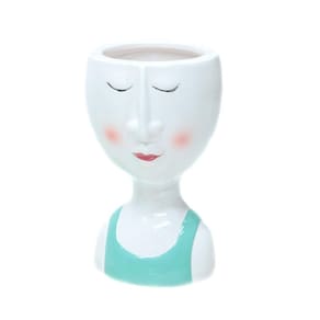 Vaso Decorativo de Cerâmica 13cm Mulher Color - Tudo em Caixa