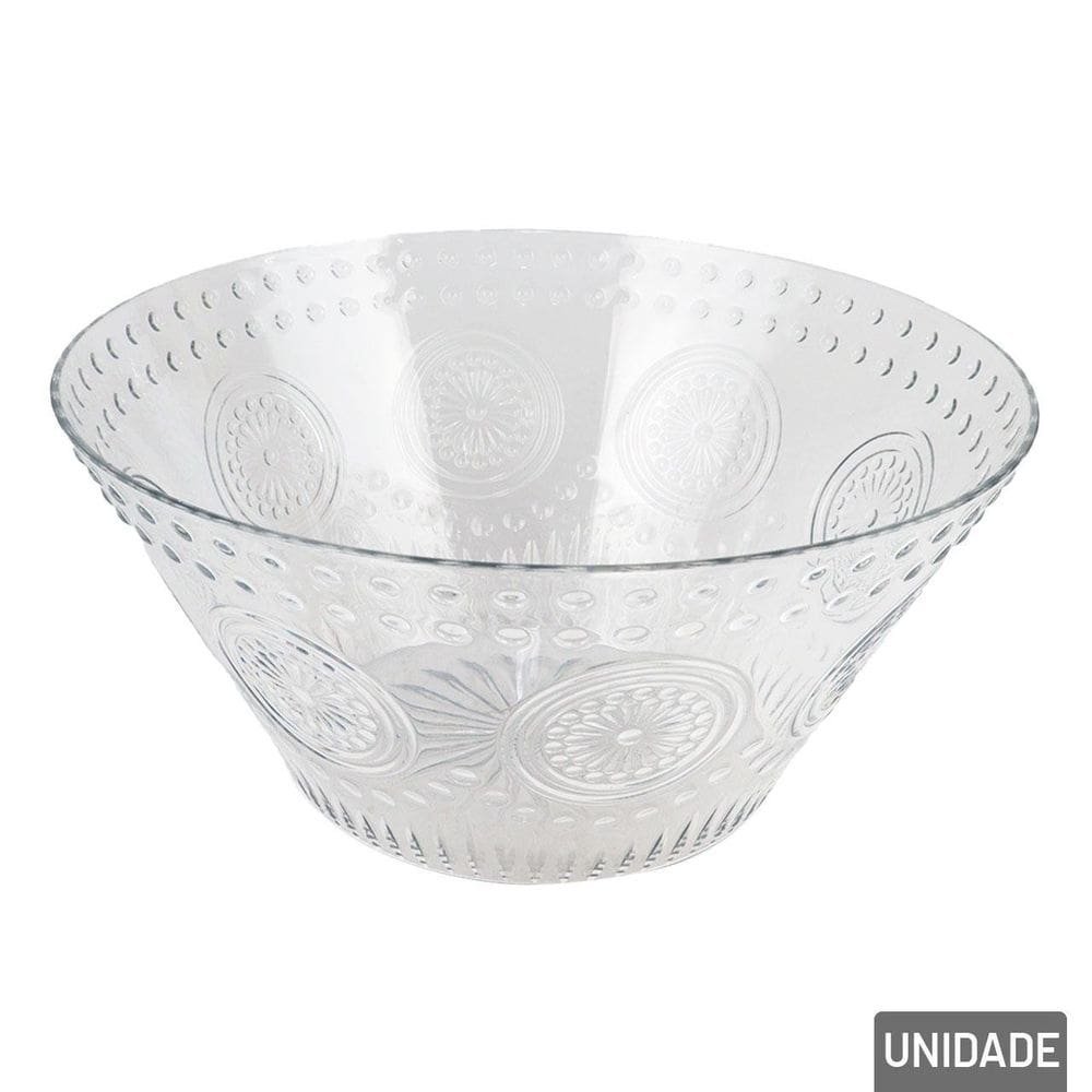 Tigela de Plástico 27cm Redondo Texturado - Tudo em Caixa