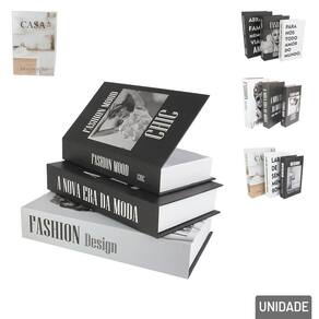 Caixa Decorativa Livro 3 Peças Estampass - Tudo em Caixa