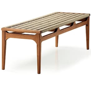 Banco Teare Ozki 153 Cm (largura) Madeira Eucalipto Cedro Corda Plana Rami