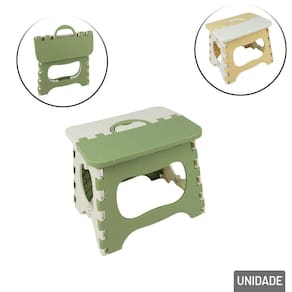Banqueta de Plástico 20x24,5x17,5cm Dobrável Color - Tudo em Caixa