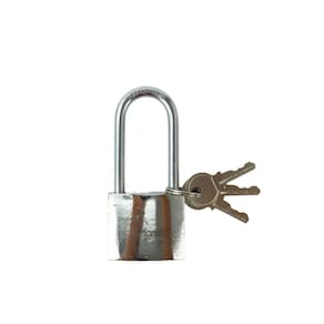 Cadeado 37mm com 3 Chaves Haste Longa Prata - Tudo em Caixa