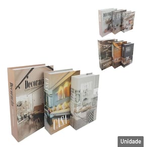 Caixa Decorativa Livro 3 Peças Estampass - Tudo em Caixa