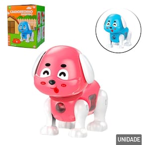 Cachorro à Pilha com Movimentos LUZ e SOM Colors - Tudo em Caixa
