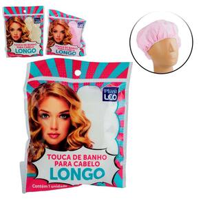 Touca de Banho Vinil 40cm Cabelos Longos Colors - Tudo em Caixa