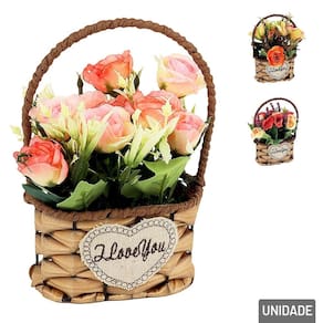 Vaso Decorativo de Plástico 20cm Planta com Alças - Tudo em Caixa