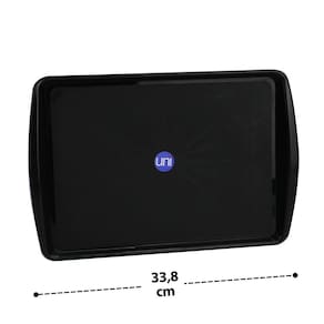 Bandeja de Plástico 22,5x33,8cm Retangular Preta - Tudo em Caixa