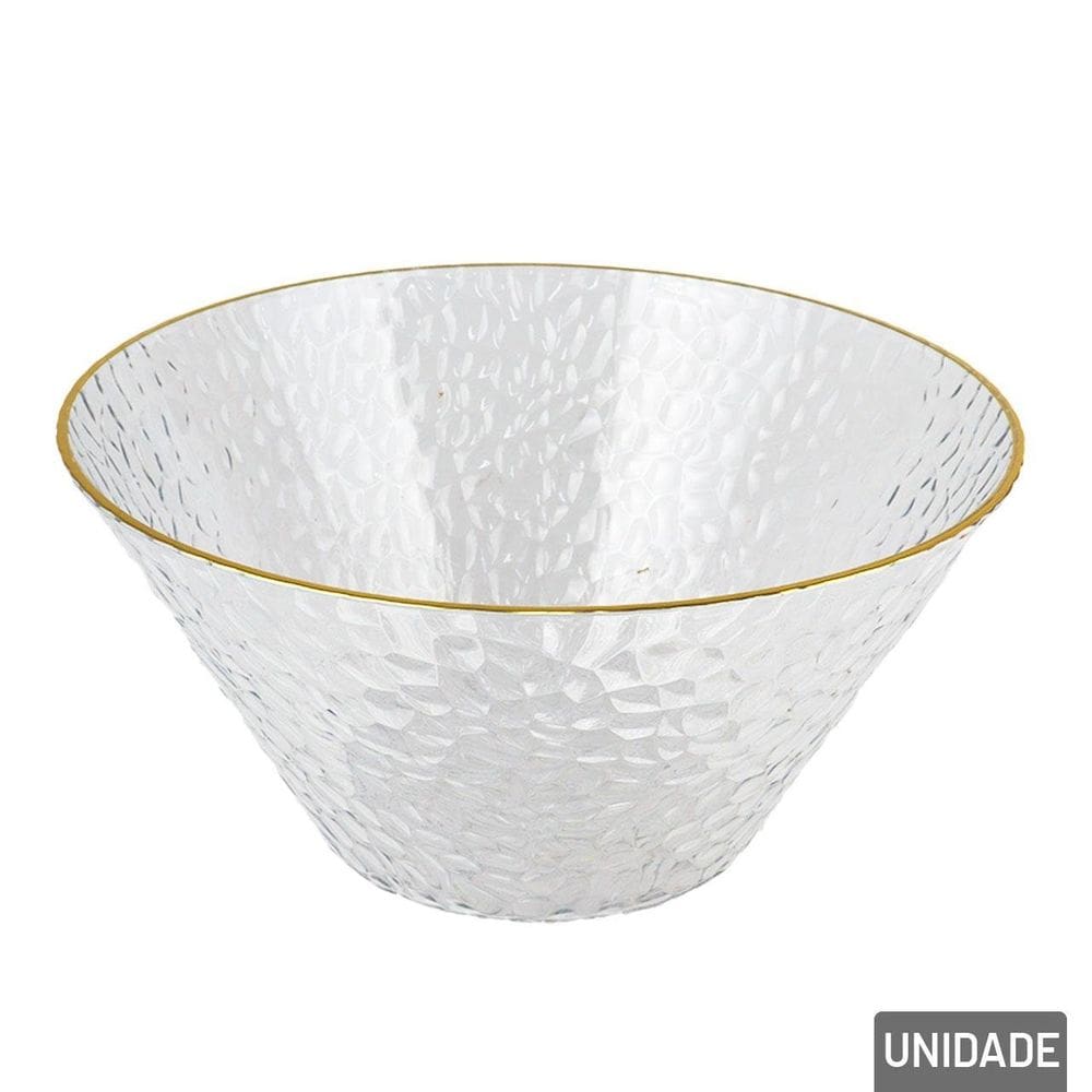 Tigela de Plástico 23cm Redondo Texturado - Tudo em Caixa