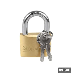 Cadeado 25mm com 2 Chaves Haste Curta Bronze - Tudo em Caixa