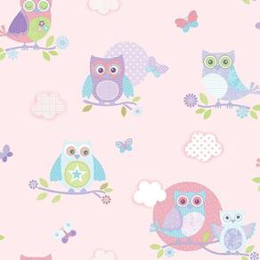 Papel De Parede Just 4 Kids Corujinhas G56036 - Rolo 10m X 0,52m