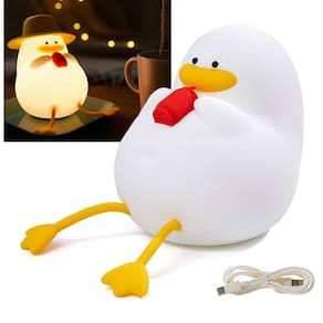 Luminaria Abajur Mesa Patinho Fofo Touch Usb Muda De Cor Recarregavel Silicone