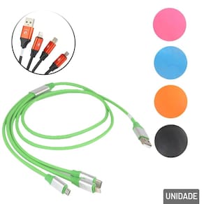 Cabo USB 3 EM 1 120cm Color - Tudo em Caixa