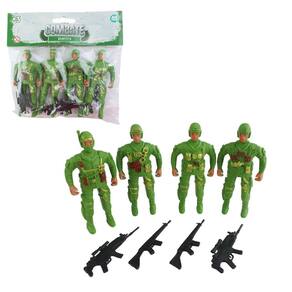Boneco Militar com Acessórios 4 Peçass - Tudo em Caixa