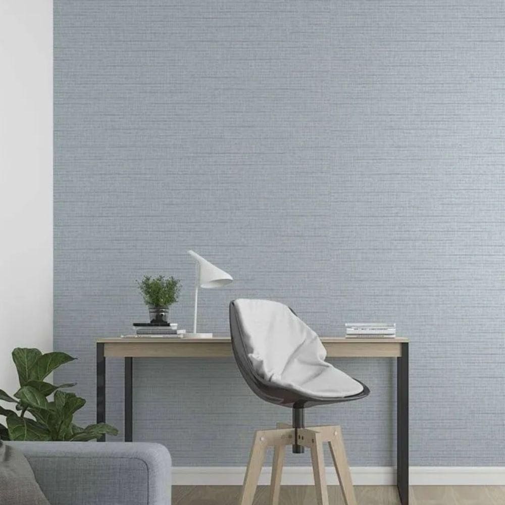 Papel De Parede Ivy Aspecto Têxtil Azul 6809-40