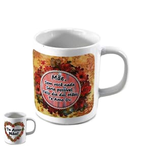 Caneca de Porcelana 100ml DIA das Mães - Tudo em Caixa