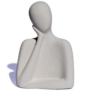 Estátua Artesanal Família Pai 9 Cm Em Cimento Cinza
