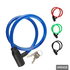 Cabo Antifurto 11mmx65cm 2 Chaves Color - Tudo em Caixa
