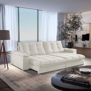 Sofá Dublin 02 Módulos De 120cm Br25cm Meu Sofá Online A302 Linho Branco