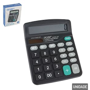 Calculadora de Mesa 12 Dígitos Solar Preto - Tudo em Caixa