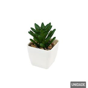 Vaso Decorativo de Plástico 8cm Planta com Pedras - Tudo em Caixa