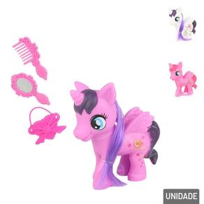 Unicórnio de Plástico 4 Peças Acessórios Color - Tudo em Caixa